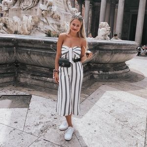 Black & white striped Romper